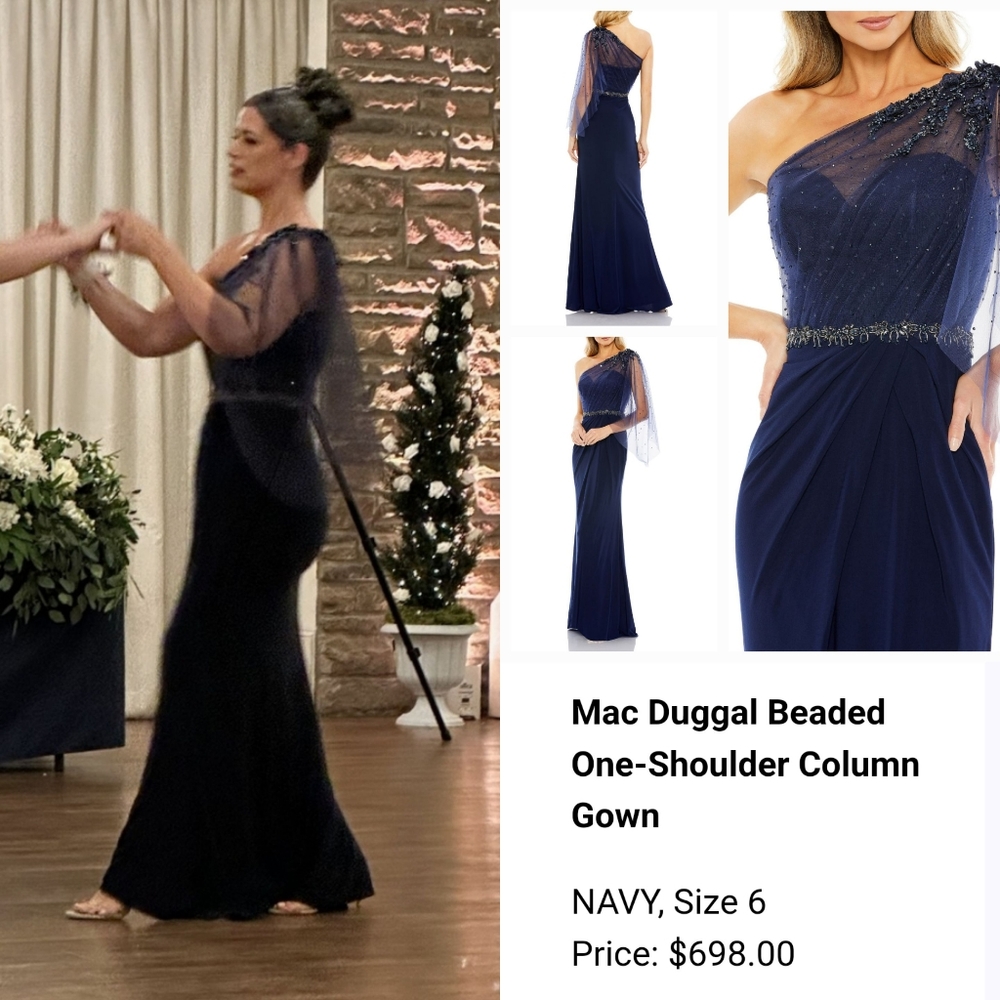 Mac Duggal Navy Evening Gown
